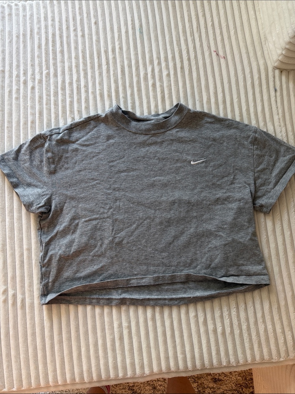 Nike Grey Cropped Crewneck Tee